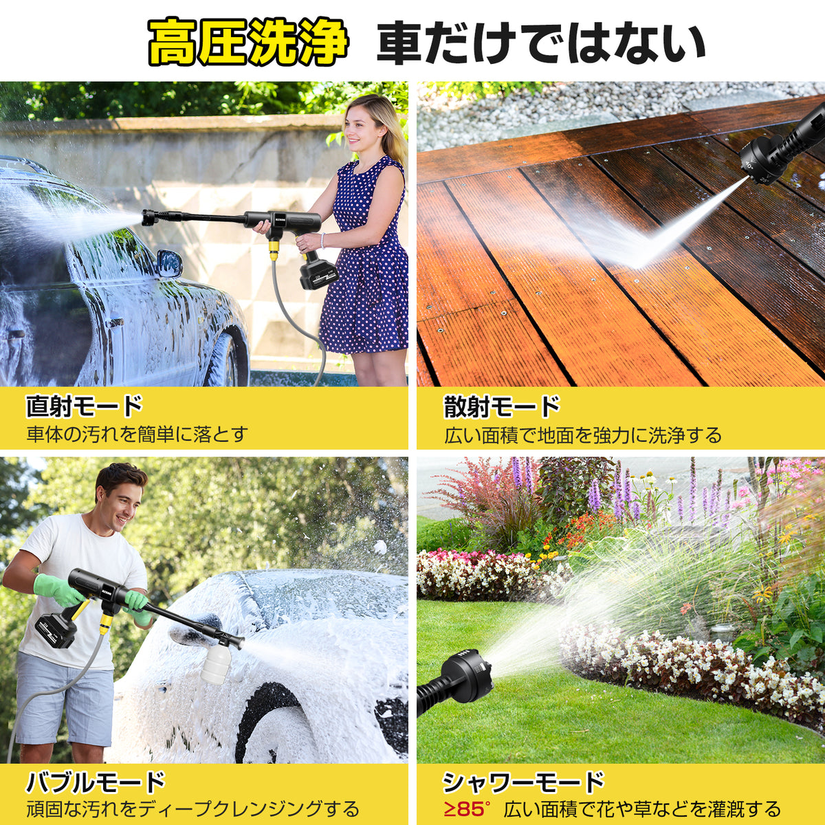 Aiegouer コードレス高圧洗浄機 充電式｜水道不要・マキタ18Vバッテリー互換